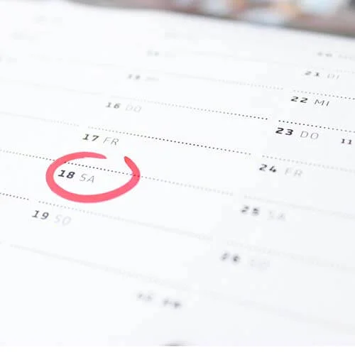 Day on calendar circled in red signifying ESOP audit