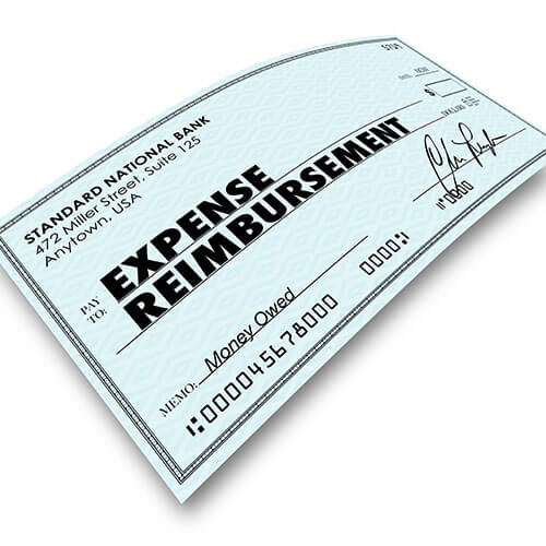 expense check marked reimbursement