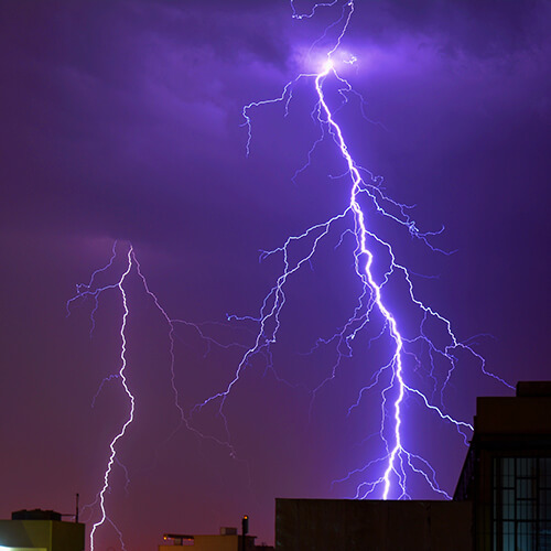 lightening in sky