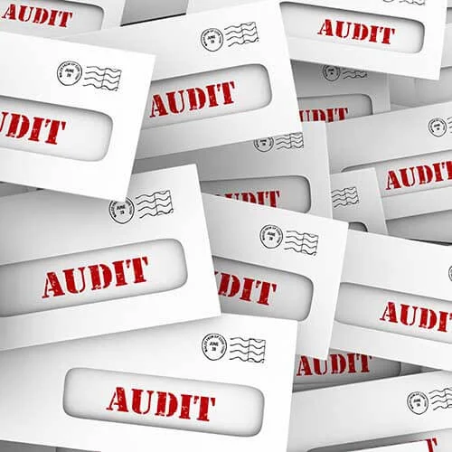 Audit letters in pile