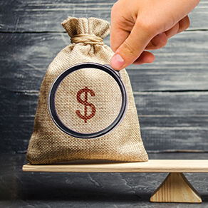 burlap bag of money