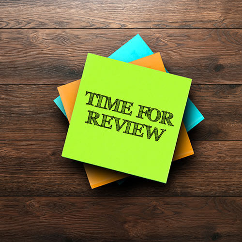 time for review post it note