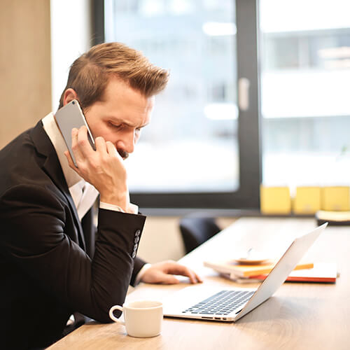 Man on cell phone