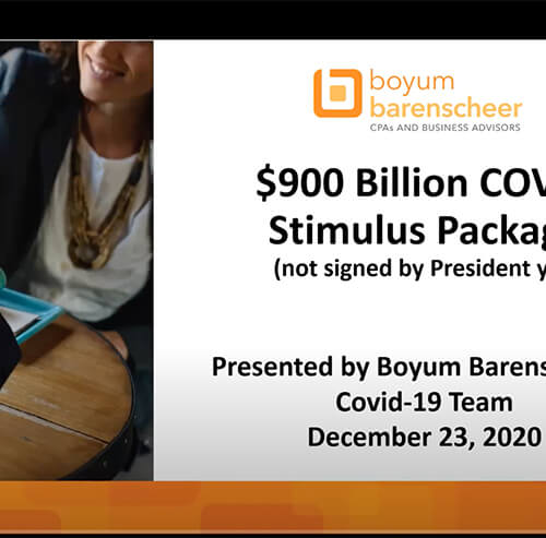 Webinar recording on stimulus package updates